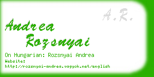 andrea rozsnyai business card